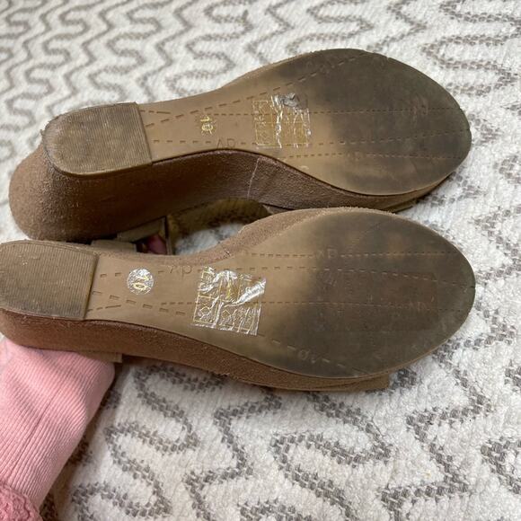 Dolce Vita Brown Ankle Strap Peep Toe Wedges Women’s sz10 Spring Suede Neutral - Picture 6 of 6